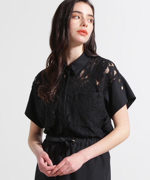 PINKY&DIANNE（ピンキーアンドダイアン）の「◆リーフ柄レースシャツ（シャツ/ブラウス・レディース・ホワイト/ブラック・38）」の17枚目の写真