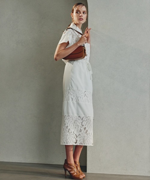 PINKY&DIANNE（ピンキーアンドダイアン）の「◆リーフ柄レースシャツ（シャツ/ブラウス・レディース・ホワイト/ブラック・38）」の3枚目の写真