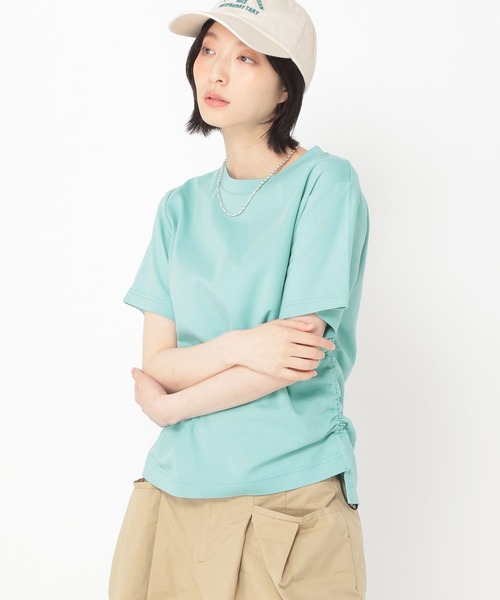 studio CLIP(スタディオクリップ)の「【daily CLIP】サイドドロストTシャツ(Tシャツ/カットソー・レディース・スカイブルー/ブラック/ホワイト/チャコール/ブラウン・FREE/SMALL)」の2枚目の写真