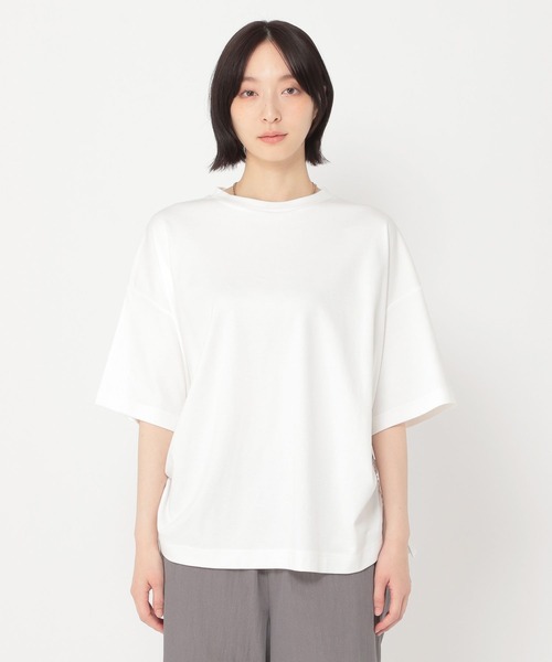 studio CLIP(スタディオクリップ)の「【daily CLIP】サイドドロストTシャツ(Tシャツ/カットソー・レディース・スカイブルー/ブラック/ホワイト/チャコール/ブラウン・FREE/SMALL)」の9枚目の写真