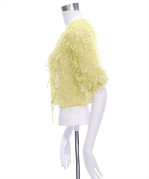 clear（クリア）の「チュールヤーンリボンブラウス [大人 カジュアル]≪2025SS新作≫（シャツ/ブラウス・レディース・イエロー/ピンクベージュ/アイボリー・F）」の5枚目の写真