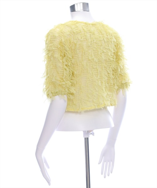 clear（クリア）の「チュールヤーンリボンブラウス [大人 カジュアル]≪2025SS新作≫（シャツ/ブラウス・レディース・イエロー/ピンクベージュ/アイボリー・F）」の6枚目の写真