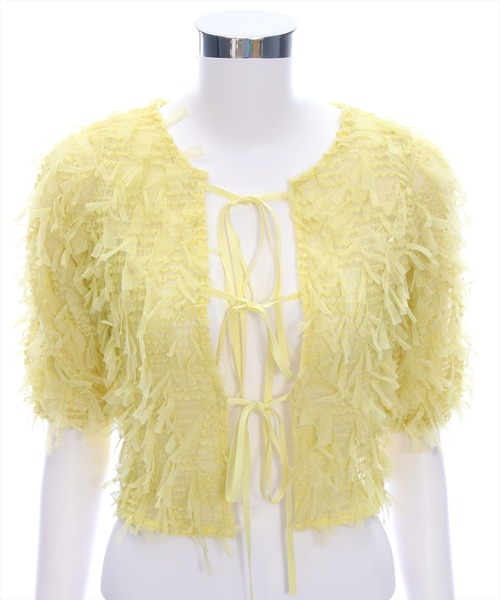 clear（クリア）の「チュールヤーンリボンブラウス [大人 カジュアル]≪2025SS新作≫（シャツ/ブラウス・レディース・イエロー/ピンクベージュ/アイボリー・F）」の8枚目の写真