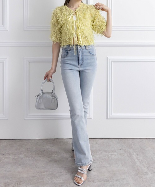 clear（クリア）の「チュールヤーンリボンブラウス [大人 カジュアル]≪2025SS新作≫（シャツ/ブラウス・レディース・イエロー/ピンクベージュ/アイボリー・F）」の16枚目の写真