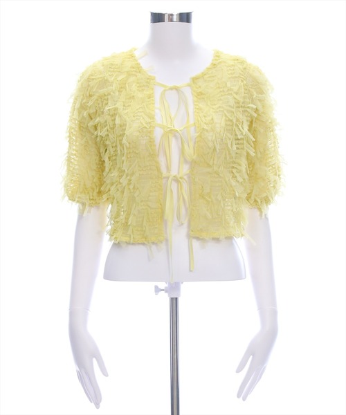 clear（クリア）の「チュールヤーンリボンブラウス [大人 カジュアル]≪2025SS新作≫（シャツ/ブラウス・レディース・イエロー/ピンクベージュ/アイボリー・F）」の11枚目の写真