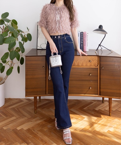 clear（クリア）の「チュールヤーンリボンブラウス [大人 カジュアル]≪2025SS新作≫（シャツ/ブラウス・レディース・イエロー/ピンクベージュ/アイボリー・F）」の14枚目の写真