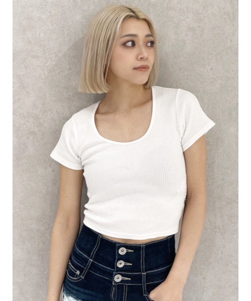 GYDA（ジェイダ）の「レオパードバックリボントップス（Tシャツ/カットソー・レディース・オフホワイト/ブラック・FREE）」の3枚目の写真