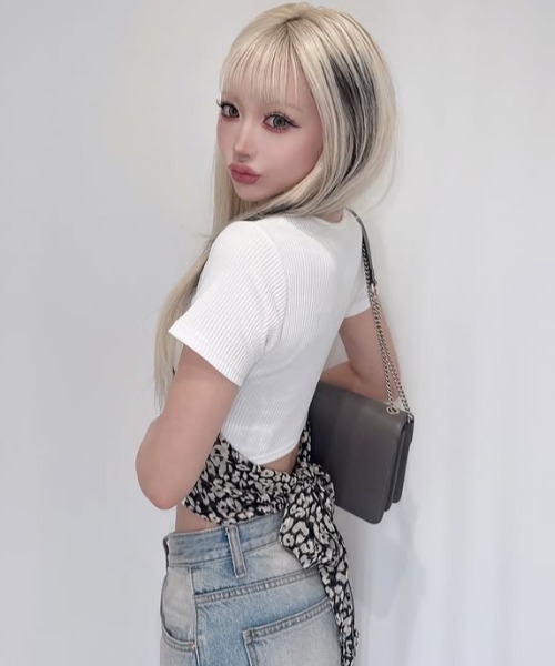 GYDA（ジェイダ）の「レオパードバックリボントップス（Tシャツ/カットソー・レディース・オフホワイト/ブラック・FREE）」の15枚目の写真