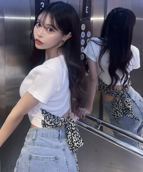 GYDA（ジェイダ）の「レオパードバックリボントップス（Tシャツ/カットソー・レディース・オフホワイト/ブラック・FREE）」の20枚目の写真