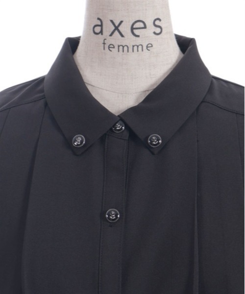 チェーン付プリーツフラシブラウス（シャツ/ブラウス）｜axes