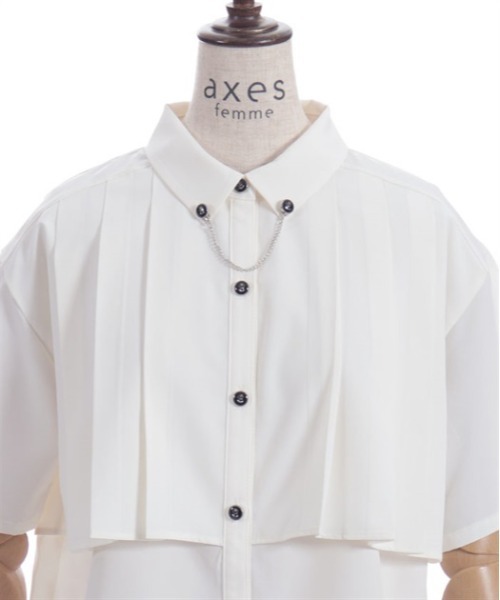 チェーン付プリーツフラシブラウス（シャツ/ブラウス）｜axes