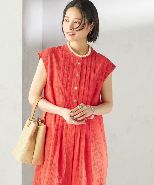 SHIPS(シップス)の「〈手洗い可能〉ACAR リップル タック ワンピース(ワンピース・レディース・ネイビー/レッド/ブラック・ONE SIZE)」の5枚目の写真
