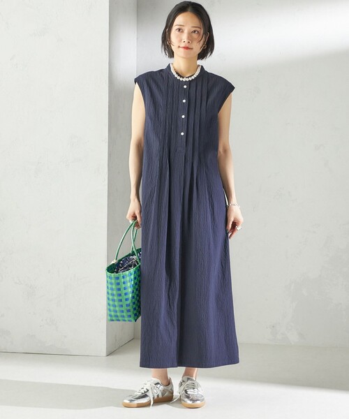AJE.  ミディ丈タックワンピース ラッフル付き【関税なし】 MICA＆DEAL｜タックショルダーワンピース | Rakuten Fashion