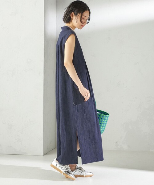 SHIPS(シップス)の「〈手洗い可能〉ACAR リップル タック ワンピース(ワンピース・レディース・ネイビー/レッド/ブラック・ONE SIZE)」の12枚目の写真