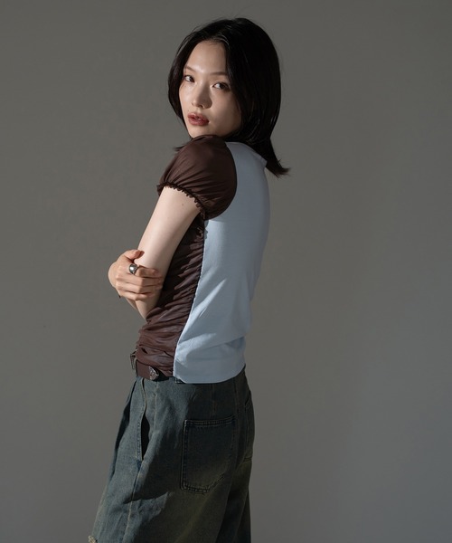 apres jour mignon(アプレジュールミニョン)の「レイヤードチュールトップス【ZOZOTOWN限定アイテム】(Tシャツ/カットソー・レディース・ブルー/チャコールグレー/ピンク/ブラウン系その他・X-LARGE/フリー)」の12枚目の写真
