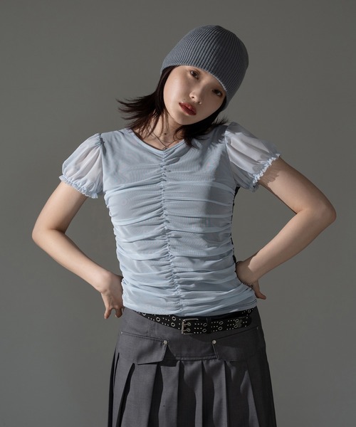 apres jour mignon(アプレジュールミニョン)の「レイヤードチュールトップス【ZOZOTOWN限定アイテム】(Tシャツ/カットソー・レディース・ブルー/チャコールグレー/ピンク/ブラウン系その他・X-LARGE/フリー)」の17枚目の写真