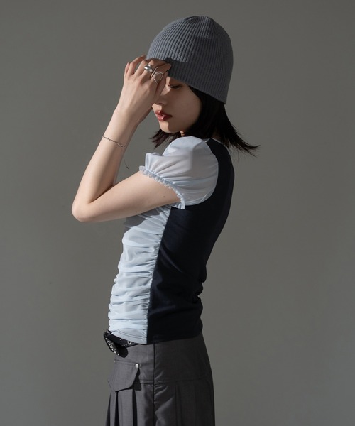 apres jour mignon(アプレジュールミニョン)の「レイヤードチュールトップス【ZOZOTOWN限定アイテム】(Tシャツ/カットソー・レディース・ブルー/チャコールグレー/ピンク/ブラウン系その他・X-LARGE/フリー)」の18枚目の写真