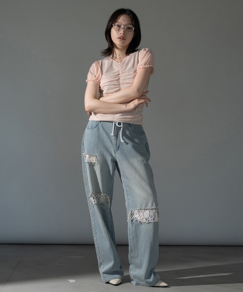 apres jour mignon(アプレジュールミニョン)の「レイヤードチュールトップス【ZOZOTOWN限定アイテム】(Tシャツ/カットソー・レディース・ブルー/チャコールグレー/ピンク/ブラウン系その他・X-LARGE/フリー)」の5枚目の写真