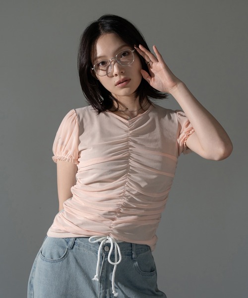 apres jour mignon(アプレジュールミニョン)の「レイヤードチュールトップス【ZOZOTOWN限定アイテム】(Tシャツ/カットソー・レディース・ブルー/チャコールグレー/ピンク/ブラウン系その他・X-LARGE/フリー)」の9枚目の写真