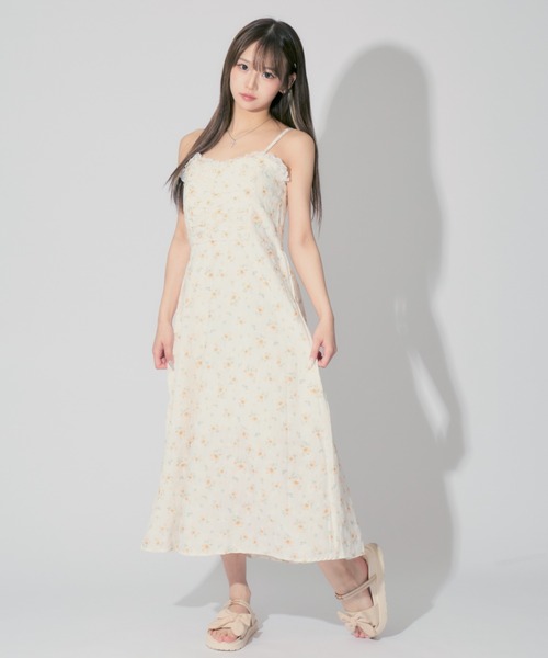 ALLuRing ChaRm(アリュリングチャーム)の「Pearl Floral Camisole Dress / パールフローラルキャミワンピース 小花柄(ワンピース・レディース・グリーン/ブルー/イエロー・FREE)」の9枚目の写真