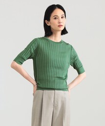 【別注】SLOANE / 18ゲージ シルク リブ ハーフスリーブ［手洗い可］