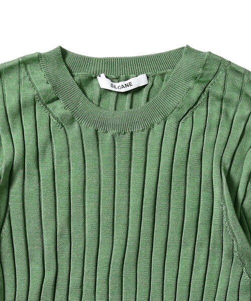 SLOANE（スローン）の「【別注】SLOANE / 18ゲージ シルク リブ ハーフスリーブ［手洗い可］（ニット/セーター・レディース・グリーン/ブラウン・2/1）」の17枚目の写真