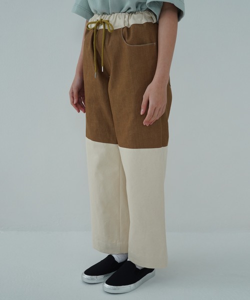 TUCKSHOP（タックショップ）の「SWITCH DENIM PANTS / スイッチ デニム パンツ（デニムパンツ・メンズ・ベージュ/ネイビー・1/2）」の2枚目の写真