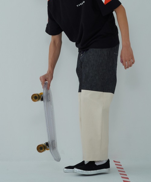 TUCKSHOP（タックショップ）の「SWITCH DENIM PANTS / スイッチ デニム パンツ（デニムパンツ・メンズ・ベージュ/ネイビー・1/2）」の4枚目の写真