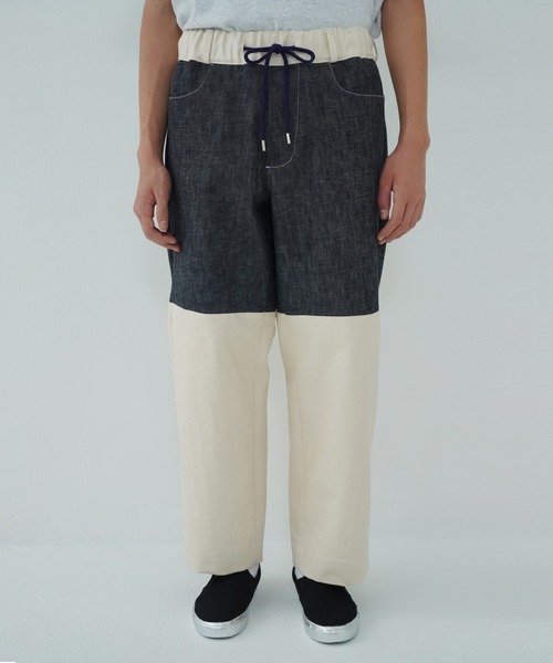 TUCKSHOP（タックショップ）の「SWITCH DENIM PANTS / スイッチ デニム パンツ（デニムパンツ・メンズ・ベージュ/ネイビー・1/2）」の8枚目の写真