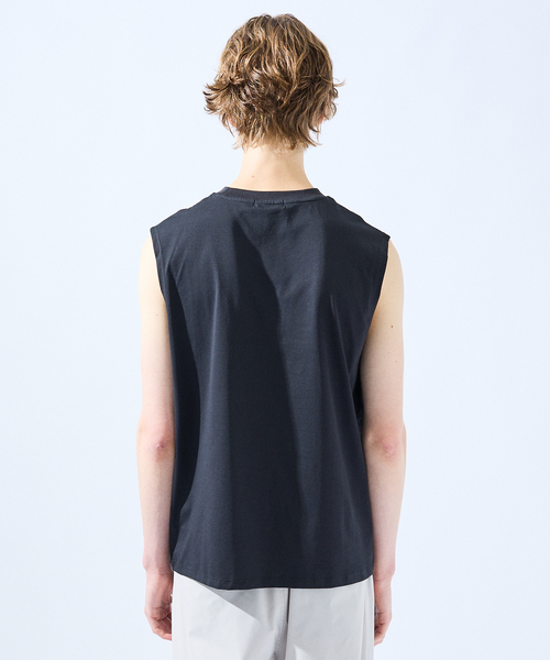 AH ABAHOUSE(エーエイチアバハウス)の「【SORONA】接触冷感 ノースリーブ Tシャツ / タンクトップ(Tシャツ/カットソー・メンズ・ホワイト/ブラック・48/46)」の6枚目の写真