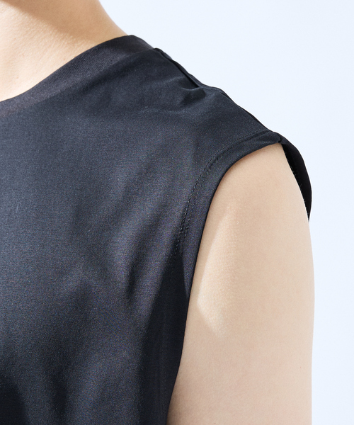 AH ABAHOUSE(エーエイチアバハウス)の「【SORONA】接触冷感 ノースリーブ Tシャツ / タンクトップ(Tシャツ/カットソー・メンズ・ホワイト/ブラック・48/46)」の8枚目の写真