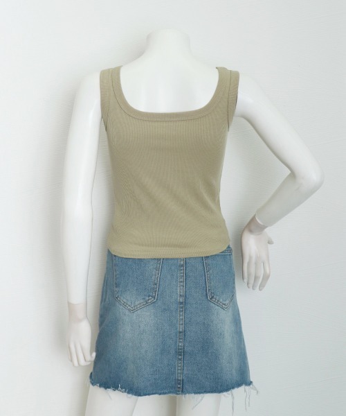 Miniministore(ミニミニストア)の「タンクトップ レディース 無地 Uネック(タンクトップ・レディース・ブラック/グレー/ブラウン/ライトグレー/ホワイト/ベージュ/ダークベージュ・L/M/XL)」の11枚目の写真