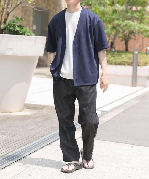 ITEMS URBANRESEARCH（アイテムズ アーバンリサーチ）の「ジャガード5分袖カーディガン+ポンチTシャツセット（カーディガン/ボレロ・メンズ・ベージュ/ネイビー/チャコールグレー/グレー・MEDIUM/LARGE/X-LARGE）」の11枚目の写真
