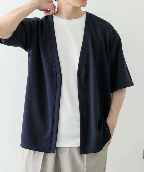 ITEMS URBANRESEARCH（アイテムズ アーバンリサーチ）の「ジャガード5分袖カーディガン+ポンチTシャツセット（カーディガン/ボレロ・メンズ・ベージュ/ネイビー/チャコールグレー/グレー・MEDIUM/LARGE/X-LARGE）」の12枚目の写真