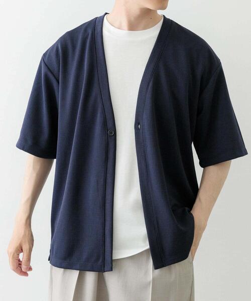 ITEMS URBANRESEARCH（アイテムズ アーバンリサーチ）の「ジャガード5分袖カーディガン+ポンチTシャツセット（カーディガン/ボレロ・メンズ・ベージュ/ネイビー/チャコールグレー/グレー・MEDIUM/LARGE/X-LARGE）」の13枚目の写真