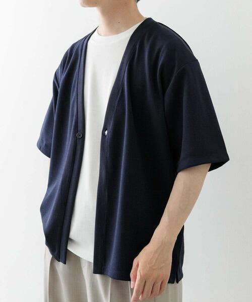 ITEMS URBANRESEARCH（アイテムズ アーバンリサーチ）の「ジャガード5分袖カーディガン+ポンチTシャツセット（カーディガン/ボレロ・メンズ・ベージュ/ネイビー/チャコールグレー/グレー・MEDIUM/LARGE/X-LARGE）」の14枚目の写真
