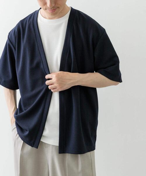 ITEMS URBANRESEARCH（アイテムズ アーバンリサーチ）の「ジャガード5分袖カーディガン+ポンチTシャツセット（カーディガン/ボレロ・メンズ・ベージュ/ネイビー/チャコールグレー/グレー・MEDIUM/LARGE/X-LARGE）」の15枚目の写真