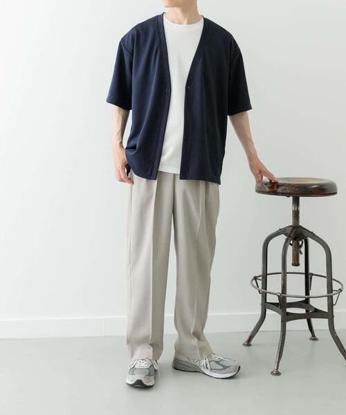 ITEMS URBANRESEARCH（アイテムズ アーバンリサーチ）の「ジャガード5分袖カーディガン+ポンチTシャツセット（カーディガン/ボレロ・メンズ・ベージュ/ネイビー/チャコールグレー/グレー・MEDIUM/LARGE/X-LARGE）」の17枚目の写真