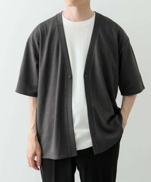 ITEMS URBANRESEARCH（アイテムズ アーバンリサーチ）の「ジャガード5分袖カーディガン+ポンチTシャツセット（カーディガン/ボレロ・メンズ・ベージュ/ネイビー/チャコールグレー/グレー・MEDIUM/LARGE/X-LARGE）」の20枚目の写真