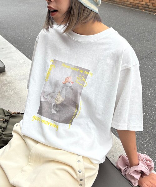 CIAOPANIC TYPY（チャオパニックティピー）の「【UNISEX】ユニークアニマルフォトTEE（Tシャツ/カットソー・レディース・ホワイト/ホワイト系その他/ホワイト系その他2・MEDIUM/LARGE）」の4枚目の写真