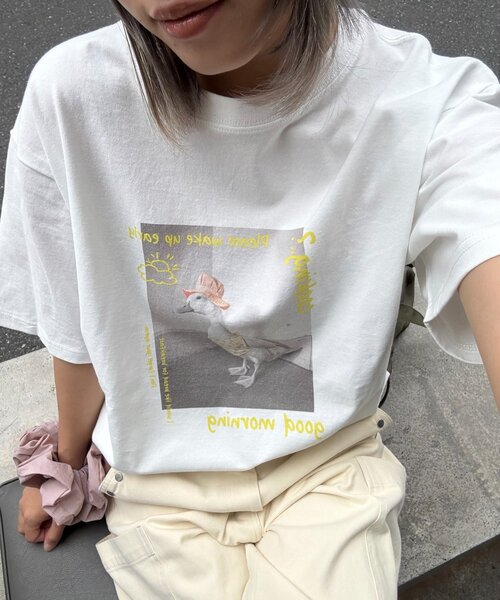 CIAOPANIC TYPY（チャオパニックティピー）の「【UNISEX】ユニークアニマルフォトTEE（Tシャツ/カットソー・レディース・ホワイト/ホワイト系その他/ホワイト系その他2・MEDIUM/LARGE）」の7枚目の写真