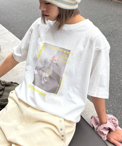 CIAOPANIC TYPY（チャオパニックティピー）の「【UNISEX】ユニークアニマルフォトTEE（Tシャツ/カットソー・レディース・ホワイト/ホワイト系その他/ホワイト系その他2・MEDIUM/LARGE）」の8枚目の写真