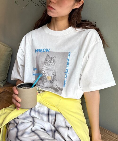 CIAOPANIC TYPY（チャオパニックティピー）の「【UNISEX】ユニークアニマルフォトTEE（Tシャツ/カットソー・レディース・ホワイト/ホワイト系その他/ホワイト系その他2・MEDIUM/LARGE）」の14枚目の写真