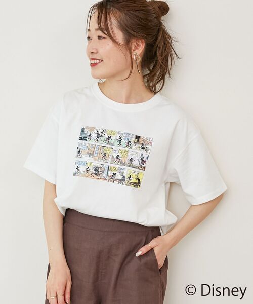 le.coeur blanc(ルクールブラン)の「【Disney】Comic/プリントTシャツ(Tシャツ/カットソー・レディース・オフホワイト/ダークグレー・38)」の4枚目の写真