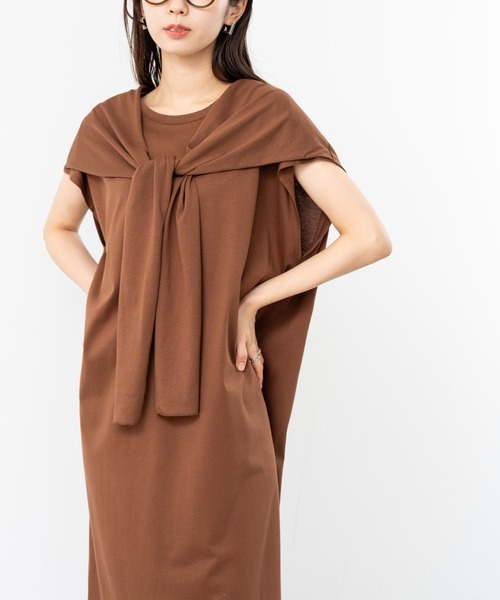 refinedworks（リファインドワークス）の「【refinedworks】1枚で決まるこなれ感たっぷり 2WAYワンピース！（ワンピース・レディース・ブルー/チャコールグレー/ブラウン・FREE）」の2枚目の写真