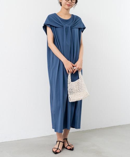 refinedworks（リファインドワークス）の「【refinedworks】1枚で決まるこなれ感たっぷり 2WAYワンピース！（ワンピース・レディース・ブルー/チャコールグレー/ブラウン・FREE）」の3枚目の写真