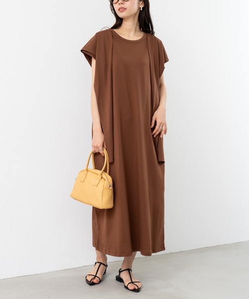 refinedworks（リファインドワークス）の「【refinedworks】1枚で決まるこなれ感たっぷり 2WAYワンピース！（ワンピース・レディース・ブルー/チャコールグレー/ブラウン・FREE）」の14枚目の写真