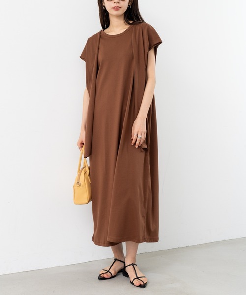 refinedworks（リファインドワークス）の「【refinedworks】1枚で決まるこなれ感たっぷり 2WAYワンピース！（ワンピース・レディース・ブルー/チャコールグレー/ブラウン・FREE）」の13枚目の写真