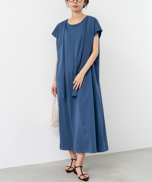 refinedworks（リファインドワークス）の「【refinedworks】1枚で決まるこなれ感たっぷり 2WAYワンピース！（ワンピース・レディース・ブルー/チャコールグレー/ブラウン・FREE）」の8枚目の写真