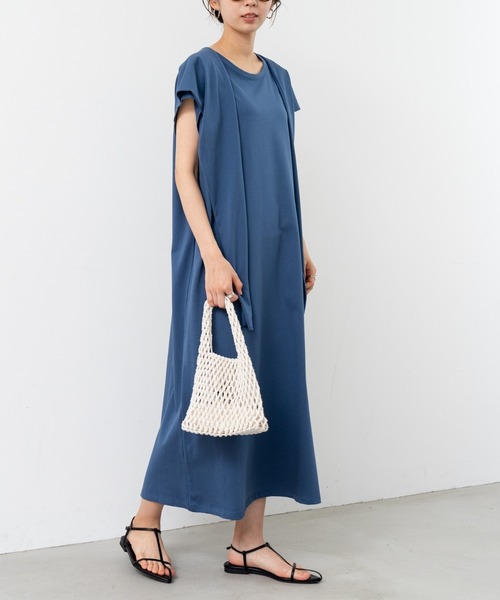 refinedworks（リファインドワークス）の「【refinedworks】1枚で決まるこなれ感たっぷり 2WAYワンピース！（ワンピース・レディース・ブルー/チャコールグレー/ブラウン・FREE）」の7枚目の写真